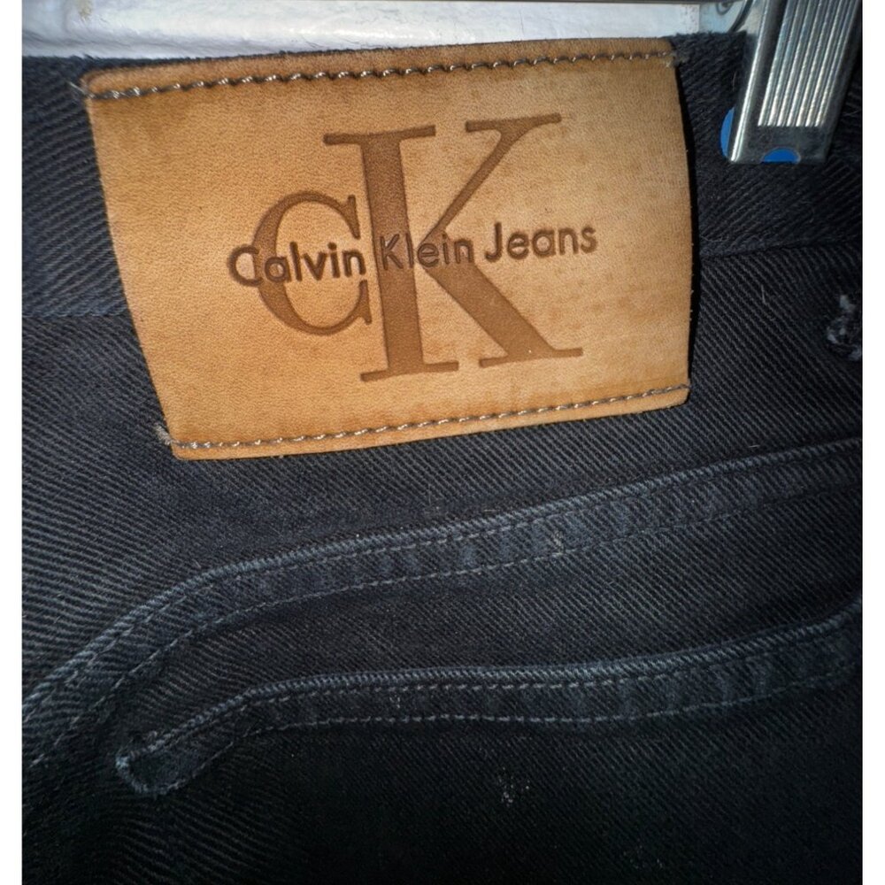 Vintage Eighties Y2K Calvin Klein Black Denim Jeans Size 6 100% Cotton Retro - Picture 3 of 8